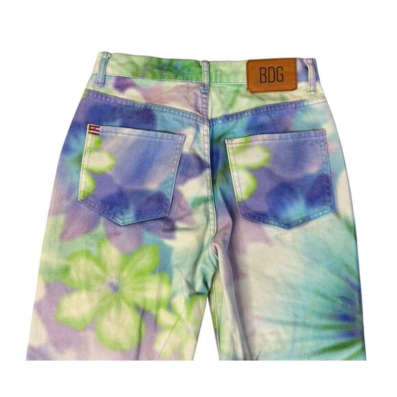 URBAN OUTFITTERS BDG Cowboy Pastel Watercolor Floral High Waist Jeans Sz 26 MINT - Picture 8 of 9